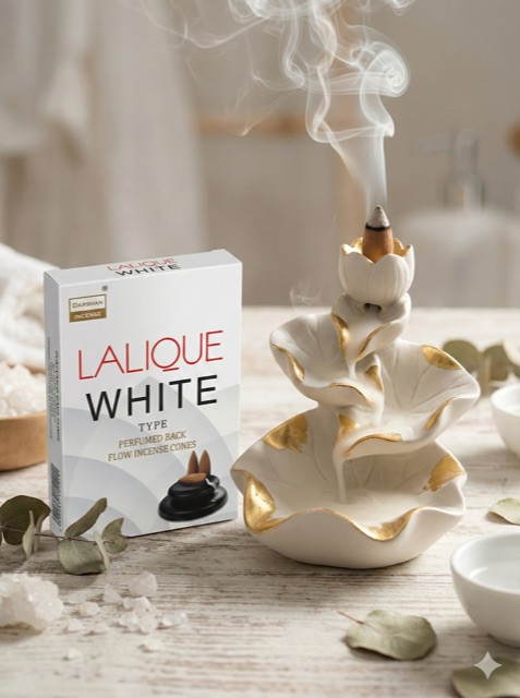 بسته بندی سفید عود آبشاری دارشان با رایحه لالیک وایت